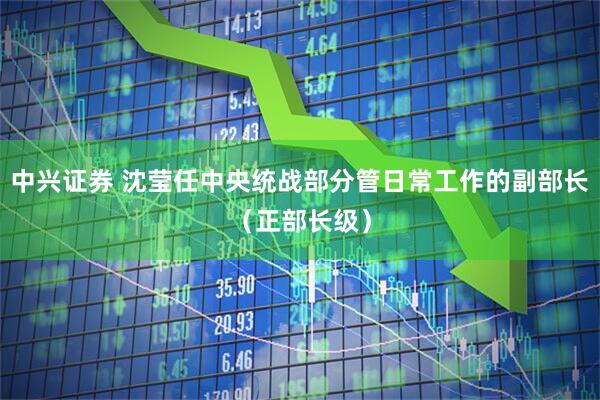 中兴证券 沈莹任中央统战部分管日常工作的副部长（正部长级）