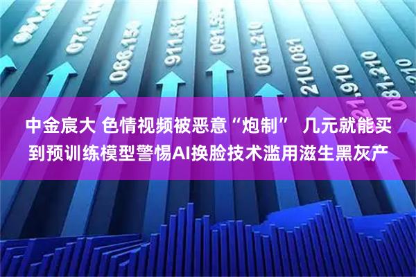 中金宸大 色情视频被恶意“炮制”  几元就能买到预训练模型警惕AI换脸技术滥用滋生黑灰产